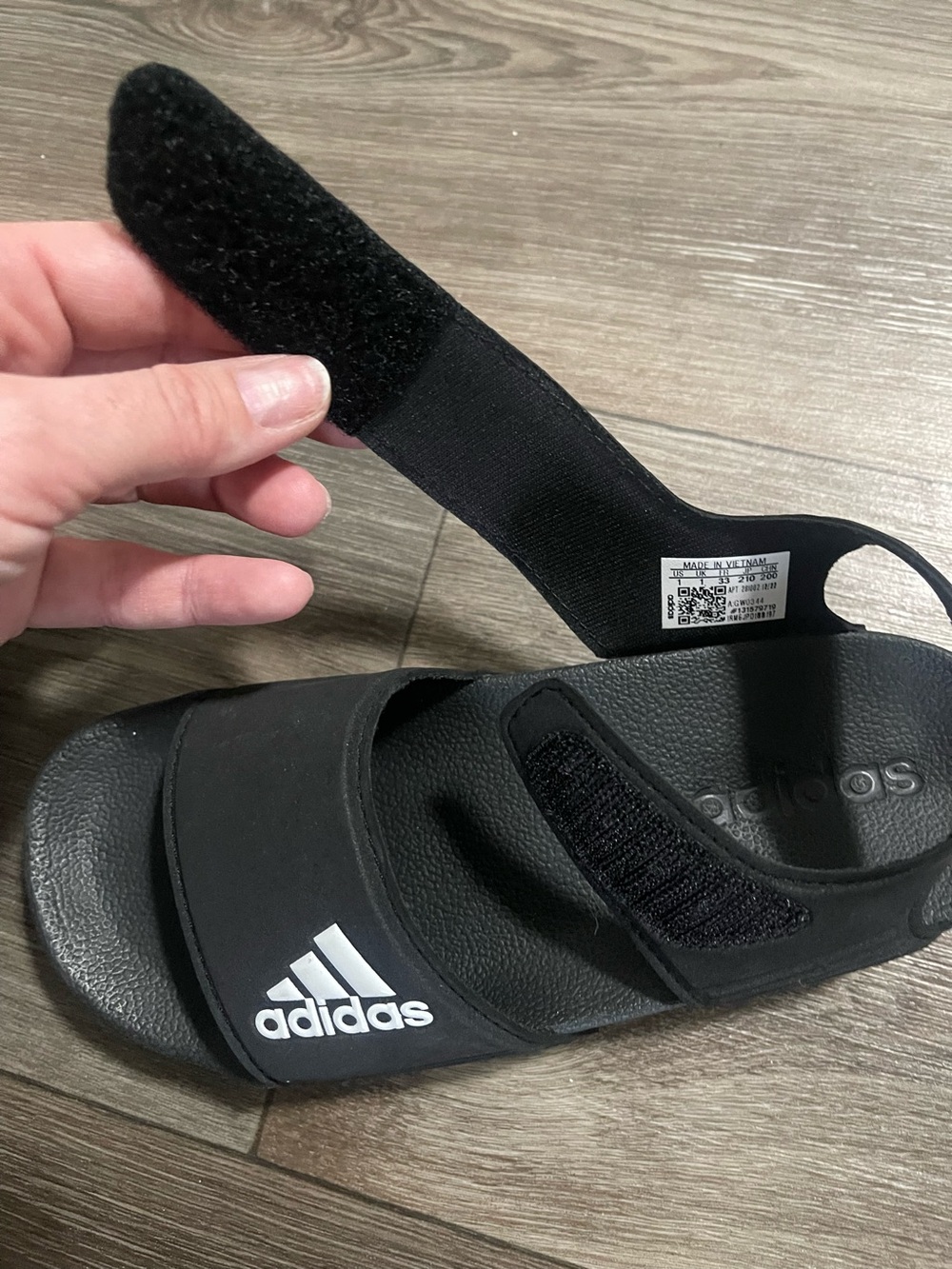 adidas Kids black Adilette Sandals - Picture 8 of 10